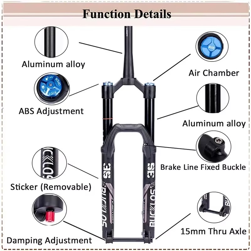 Вилка передняя BUCKLOS для гор – обзор и цена Mtb Fork Air